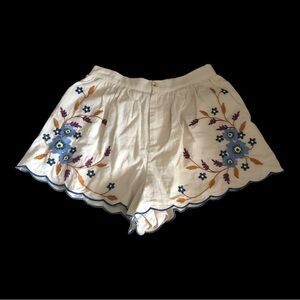 Embroidered floral shorts